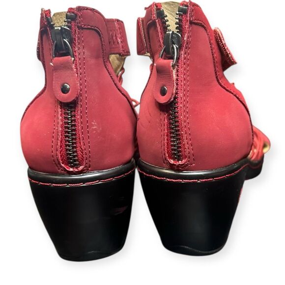 JBU BY JAMBU Women’s Red Cutout Nelly Memory Foam Wedge Sandals Size 9.5 - Picture 3 of 10